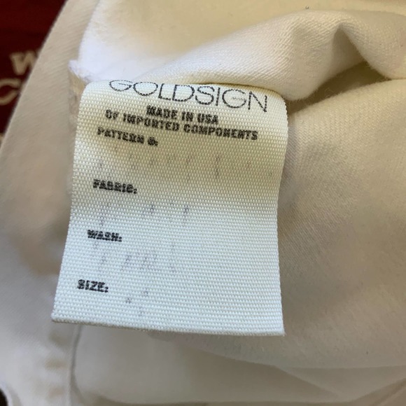 Goldsign White Denim Embroidered Jacket Karen sz S Designer Piece Gold Buttons - Picture 8 of 9